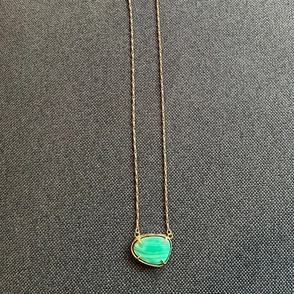 Emilie Shapiro Malachite Brass “Ripple” Necklace - Picture 2 of 6